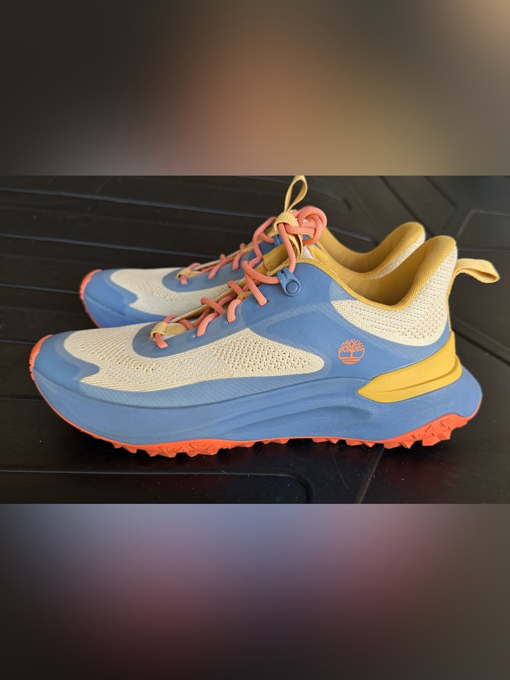 Timberland Blue, Peach and Yellow Trail Sneakers